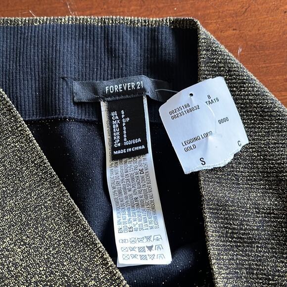 Forever 21 size S Gold Metallic Leggings Stretch - Picture 5 of 9